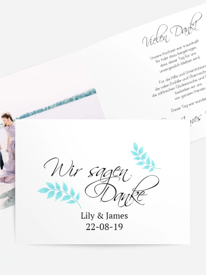 Dankeskarte Hochzeit "Blattbogen" Dankeskarte Hochzeit "Blattbogen"