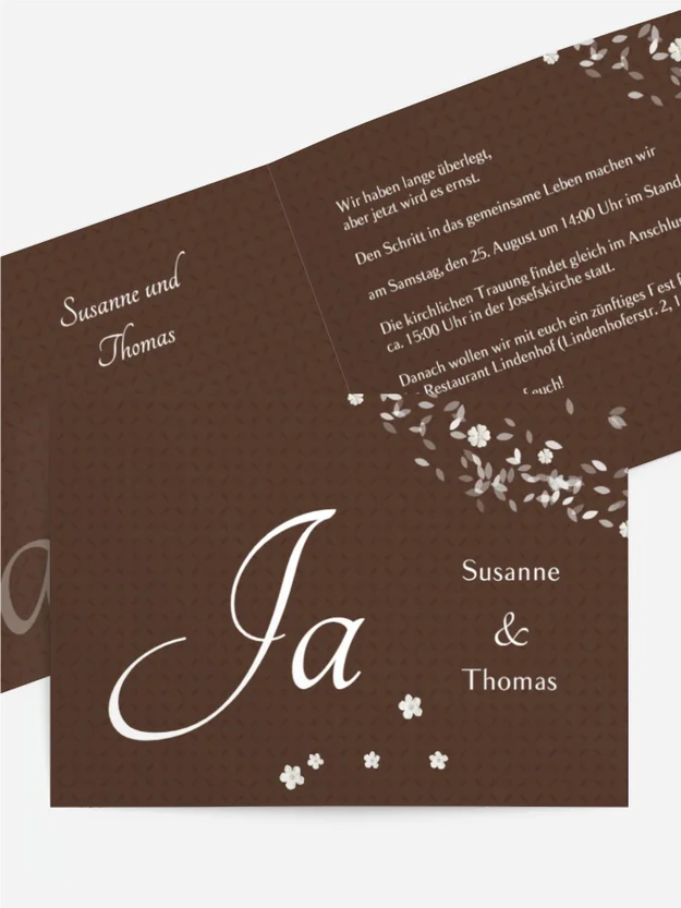 Einladungskarte romantic flower