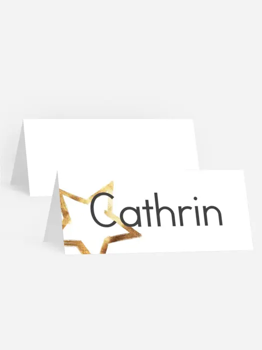 Tischkarte Geburtstag Schräge Sterne