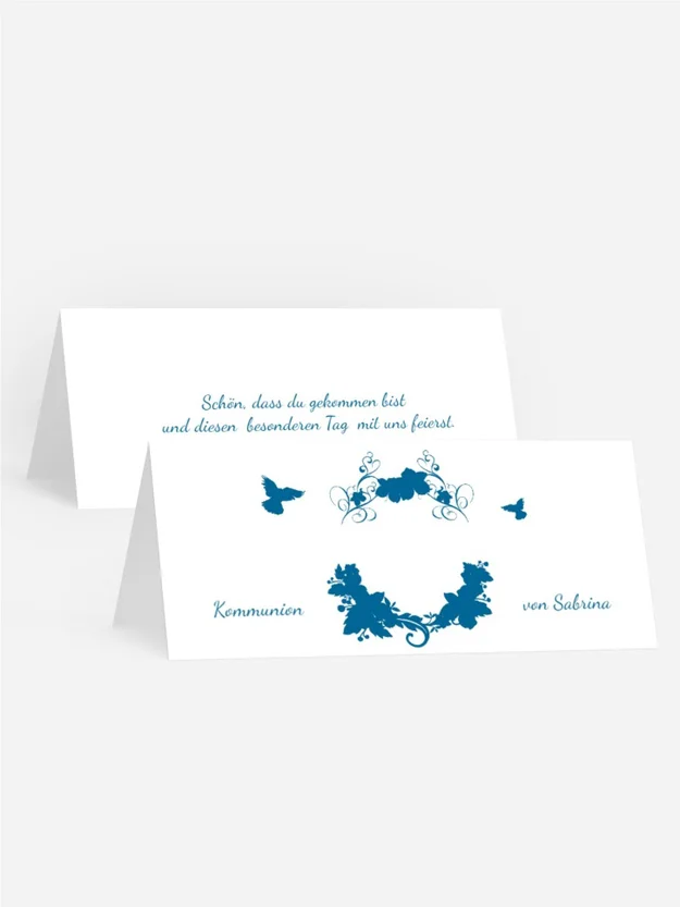 Kommunion Tischkarte Vogel Kommunion Tischkarte Vogel