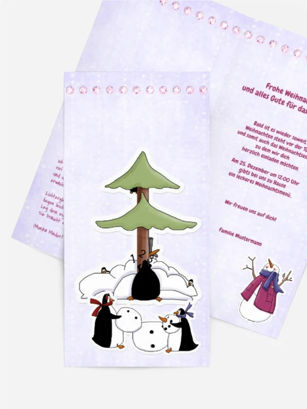 Weihnachtseinladung Privat Comic