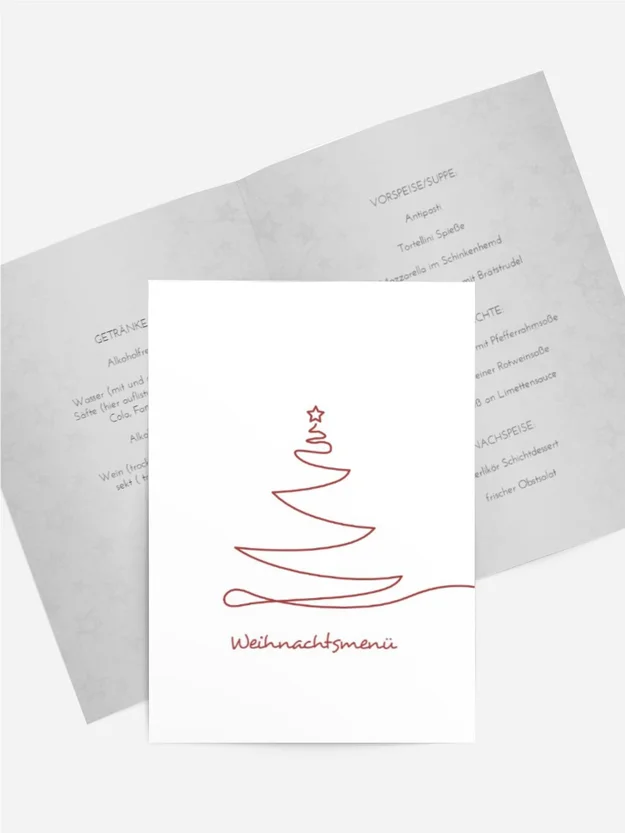 Weihnachts Menükarte Linienbaum Weihnachts Menükarte Linienbaum
