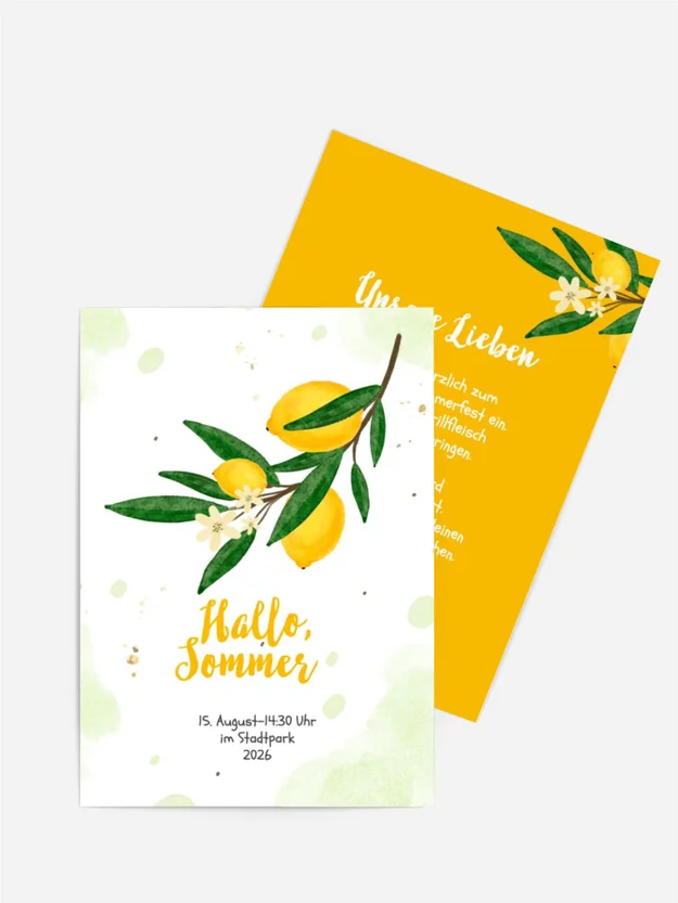 Einladung Sommerfest Zitronenbaum Einladung Sommerfest Zitronenbaum