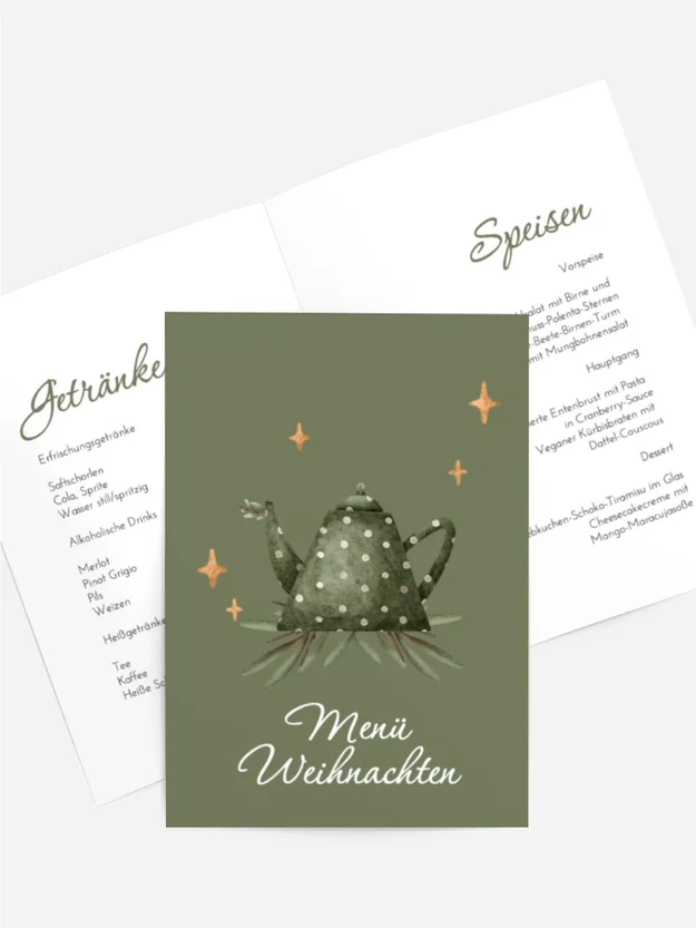 Menükarte Weihnachten Warm am Herd Menükarte Weihnachten Warm am Herd