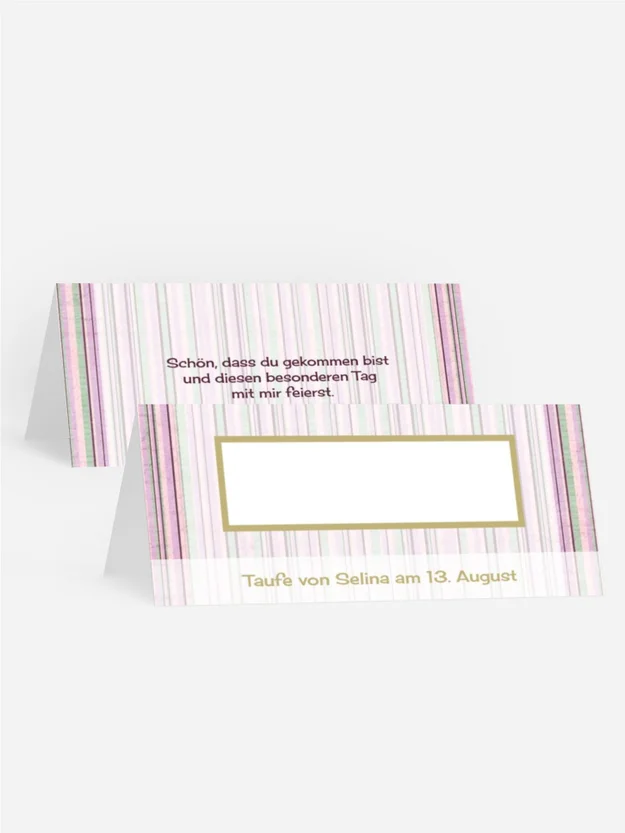 Taufe Tischkarte zarter Farbklang Taufe Tischkarte zarter Farbklang