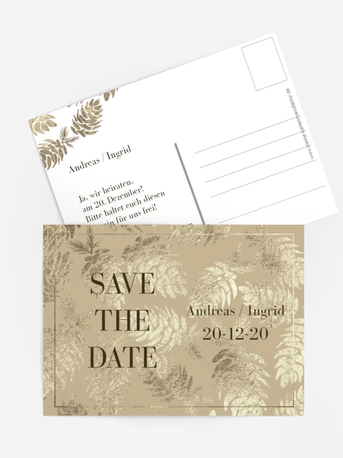 Save-the-Date Karte Kienzapfen