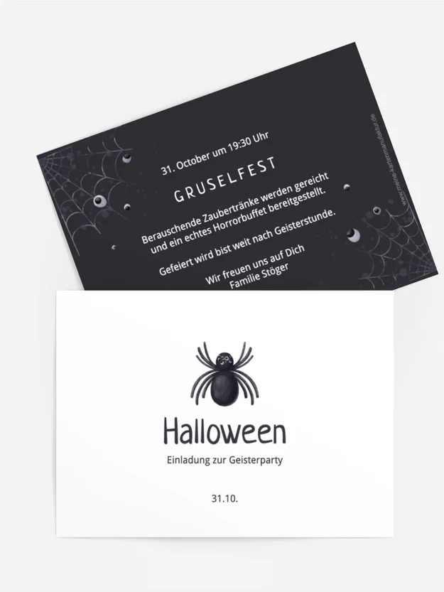 Halloween Einladung Spinnennetz
