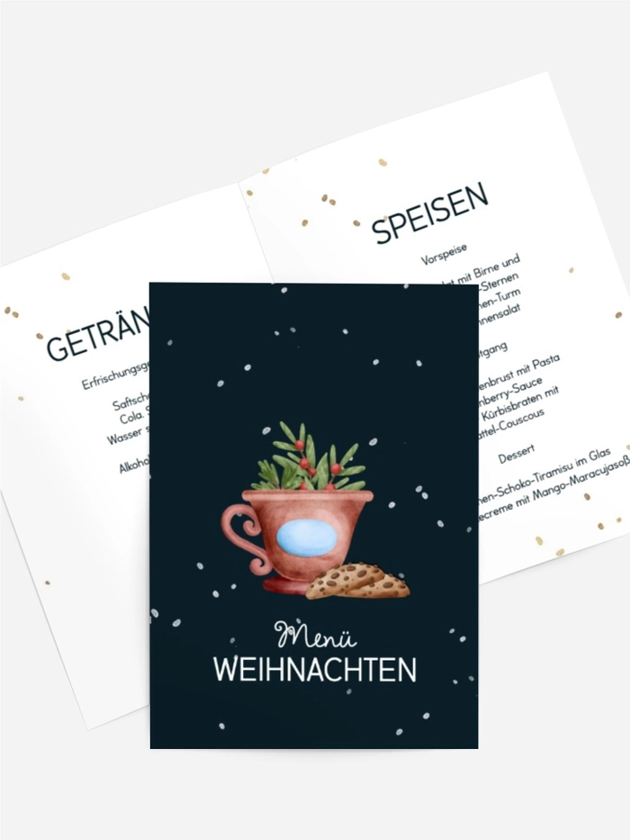 Menükarte Weihnachten Dunkle Nacht Menükarte Weihnachten Dunkle Nacht