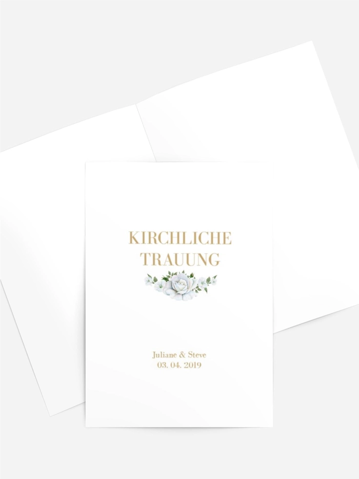 Kirchenheft Umschlag zur Hochzeit Weiße Rose Kirchenheft Umschlag zur Hochzeit Weiße Rose