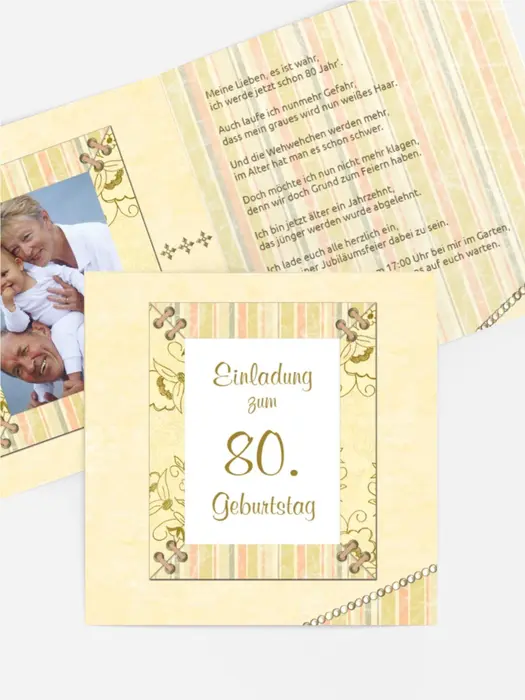 Geburtstagseinladungskarte Nostalgie 80 Foto