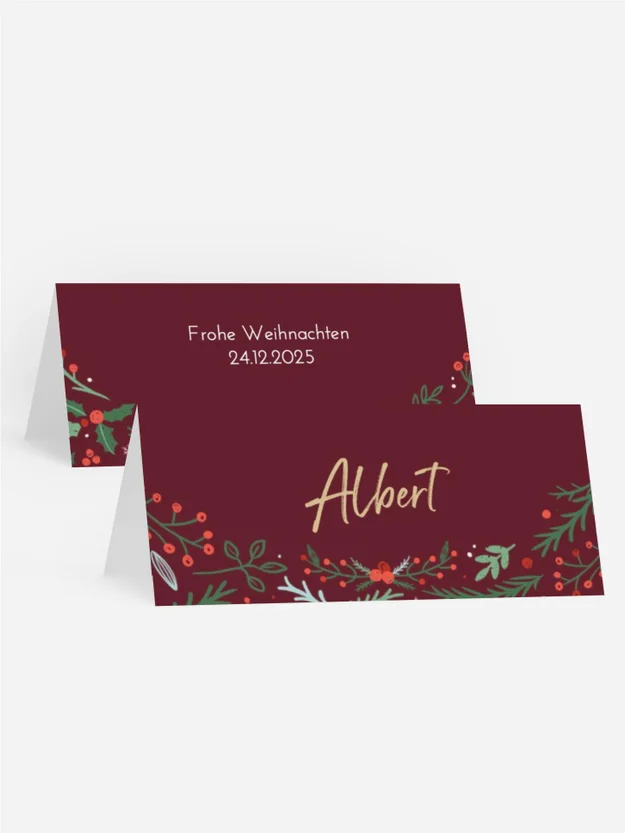 Tischkarte Weihnachten Neujahrsfotos