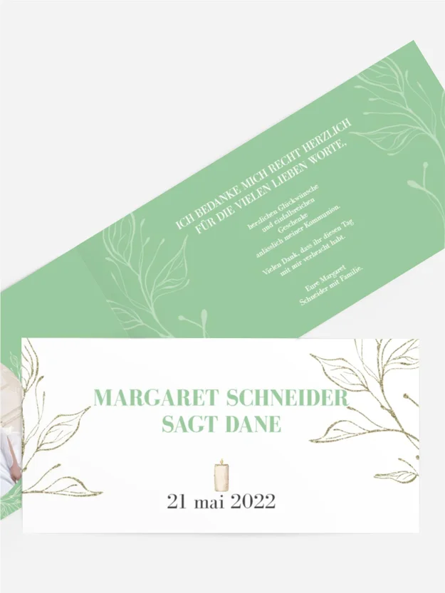 Dankeskarte Kommunion Gebot