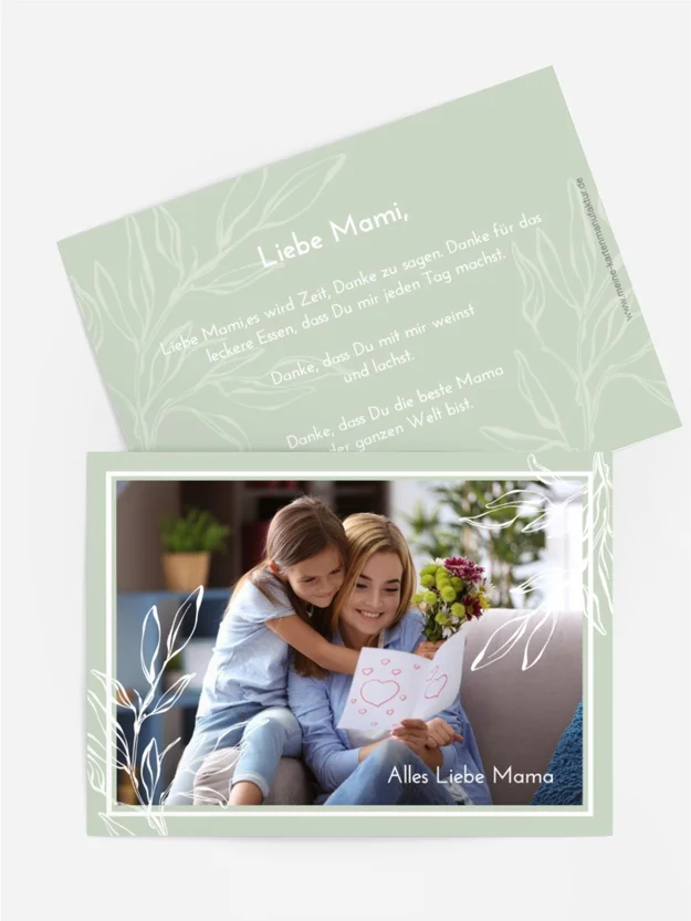 Grußkarte zum Muttertag Mutters Zärtlichkeit Grußkarte zum Muttertag Mutters Zärtlichkeit