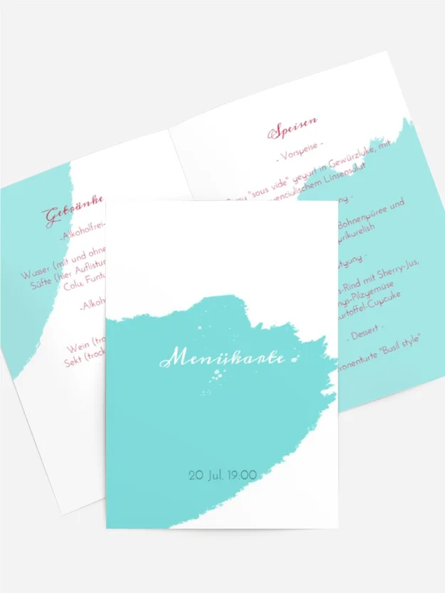 Menükarte Geburtstag  Entspannter Geburtstag