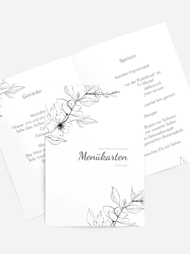 Menükarte Geheimer Garten