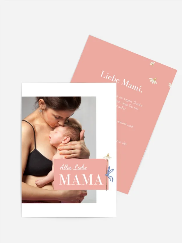 Grußkarte zum Muttertag Zerbrechliche Gänseblümchen