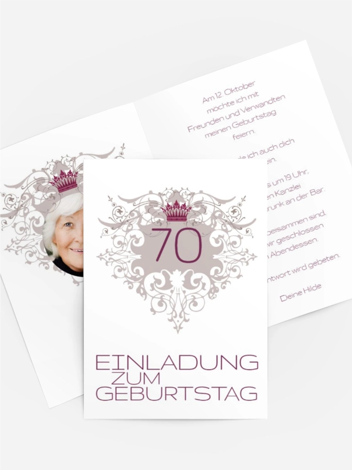 Einladung zum Geburtstag Krone 70 Foto Einladung zum Geburtstag Krone 70 Foto