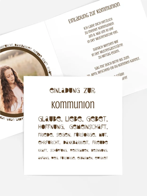 Einladungskarte Kommunion Spruchkreis