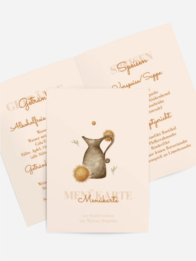 Menükarte Konfirmation  Blumenfreuden