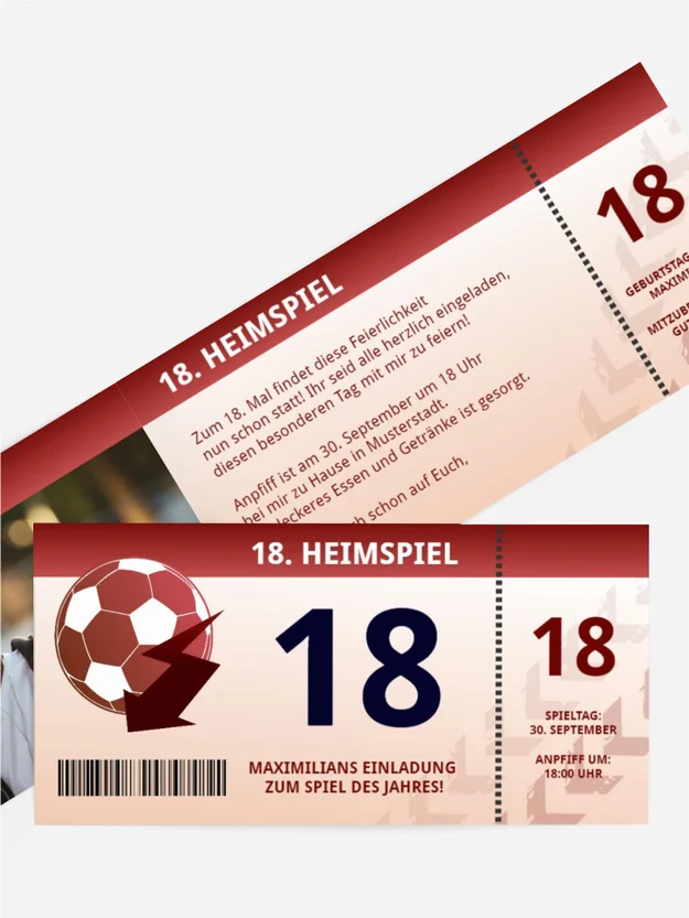 Geburtstagseinladung Heimspiel 18 Foto Geburtstagseinladung Heimspiel 18 Foto