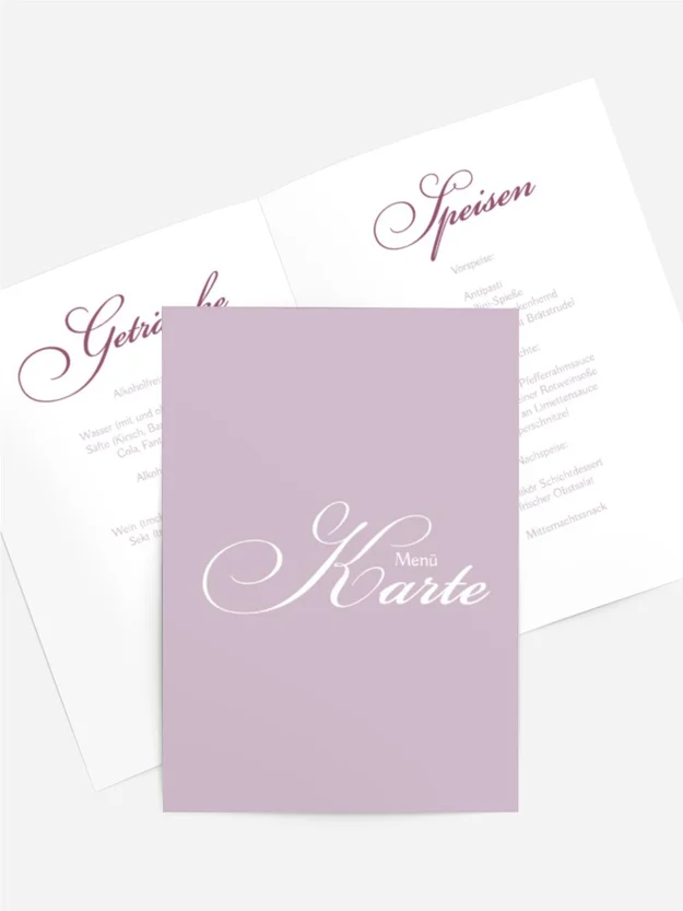 Menükarte Taufe Kinderlächeln