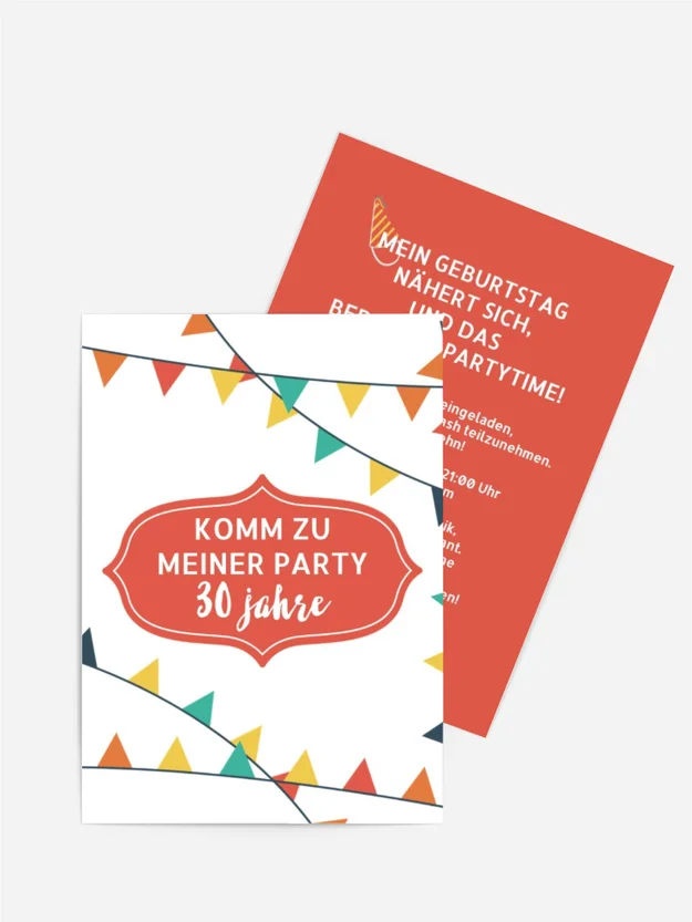 Geburtstagseinladung Girlanden herum