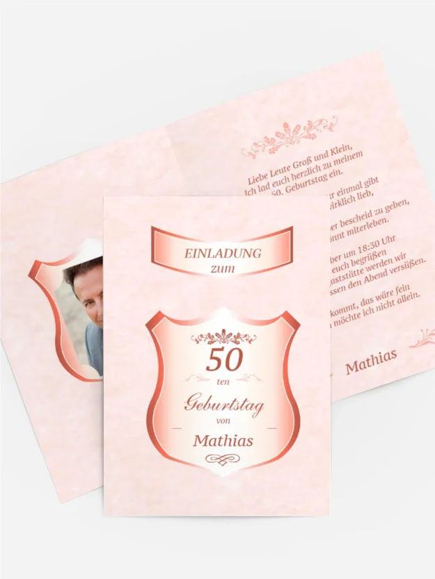 Geburtstagseinladung 50 label Foto