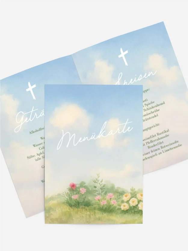 Menükarte Firmung Grasbewachsene Wiesen