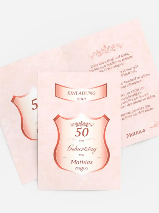 Geburtstagseinladung 50 label