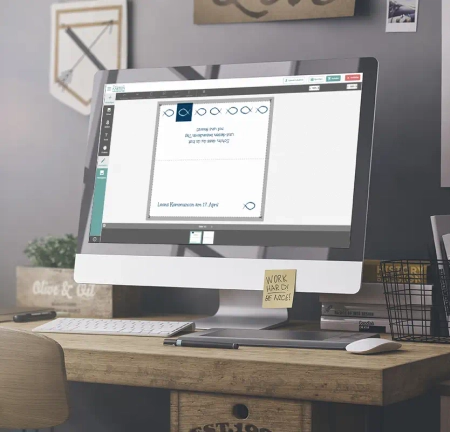 Platzkarte Tischkarte Namenkarte Menükarte am PC gestalten, Motiv Fische