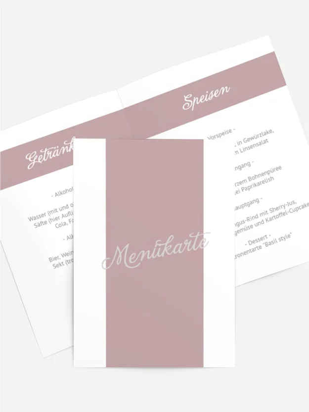 Menükarte Geburtstag  Einfach Klar