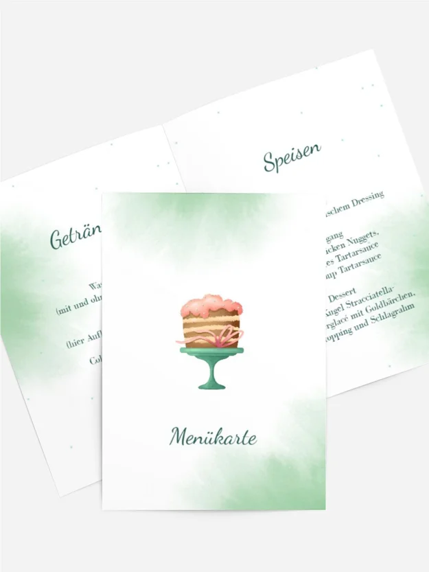 Menükarte Geburtstag Kuchentraum