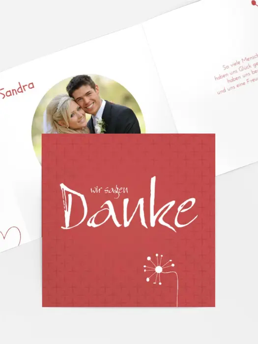 Dankeskarte Hochzeit "Abstrakte Blumen"