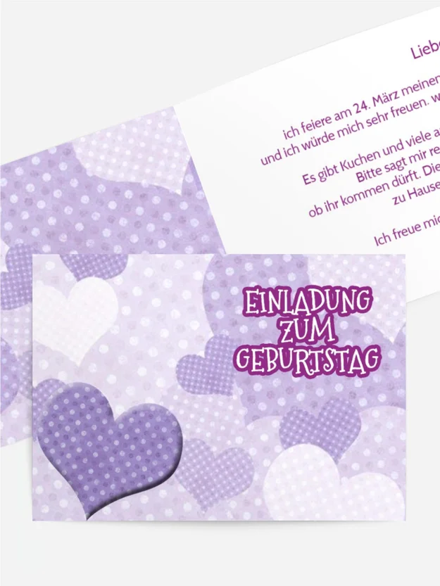 Kindergeburtstagseinladung "Herz mit Punkten"