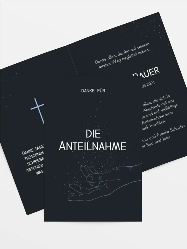 Trauerdanksagung Berührung der Seele