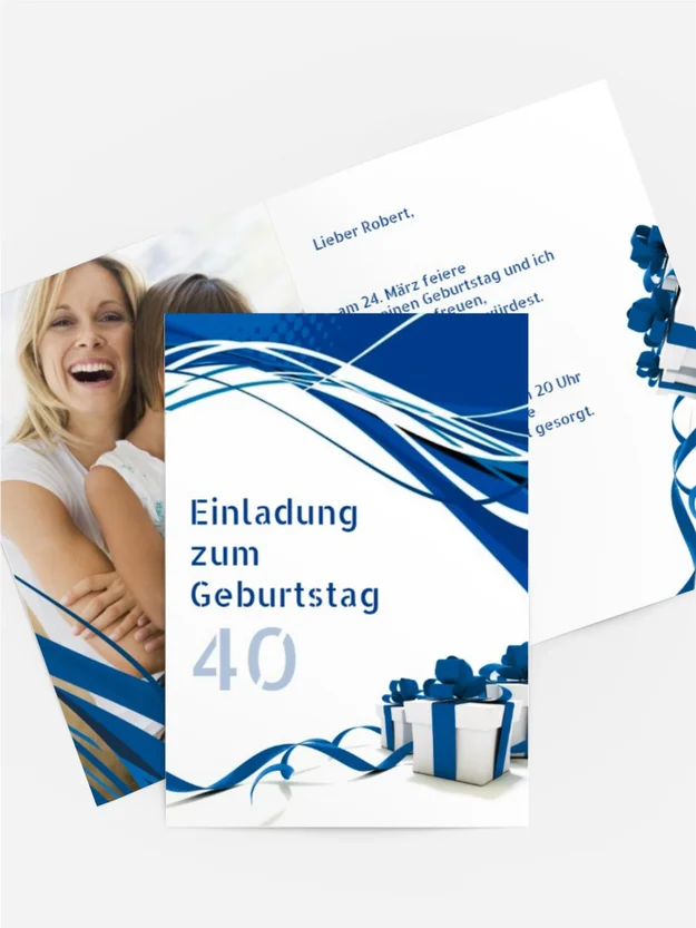 Geburtstagseinladung Schleifenband Foto 40