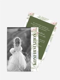 Einladungskarte Konfirmation Blumenkleid
