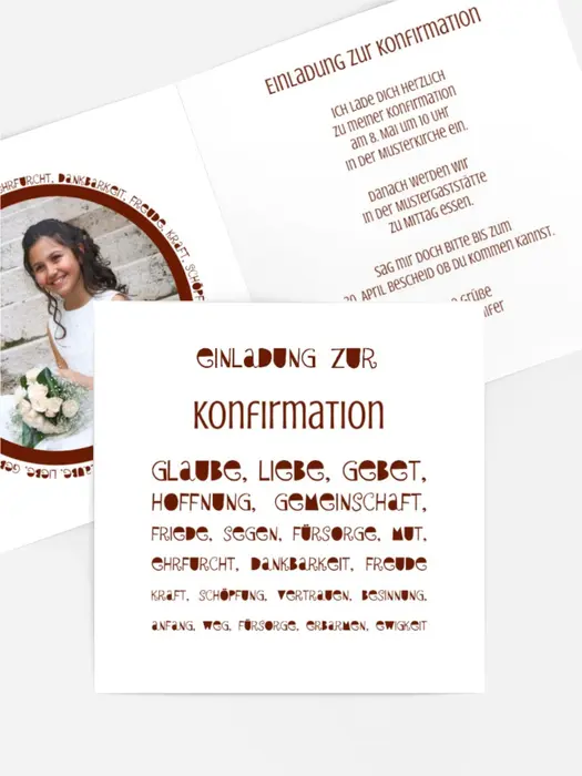 Einladungskarte Konfirmation Spruchkreis