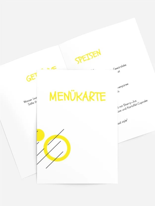 Menükarte Geburtstag Kreisgeometrie