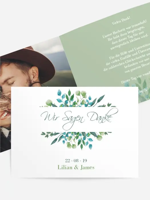 Dankeskarte Hochzeit "Wilde Blumen"