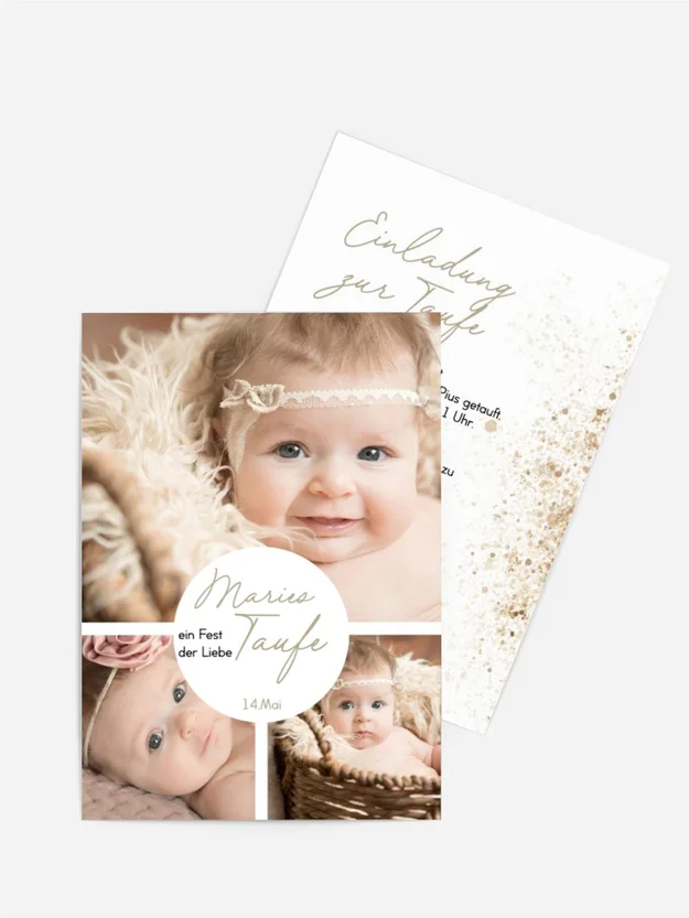 Einladungskarte Taufe Angelhafter Blick