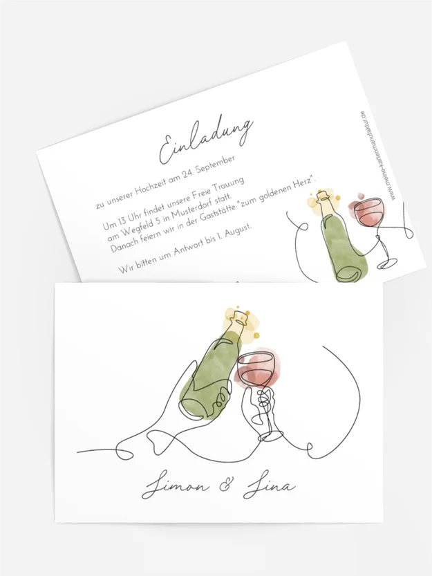 Hochzeitskarte Prost Hände