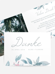 Dankeskarte Hochzeit "Blauregen"