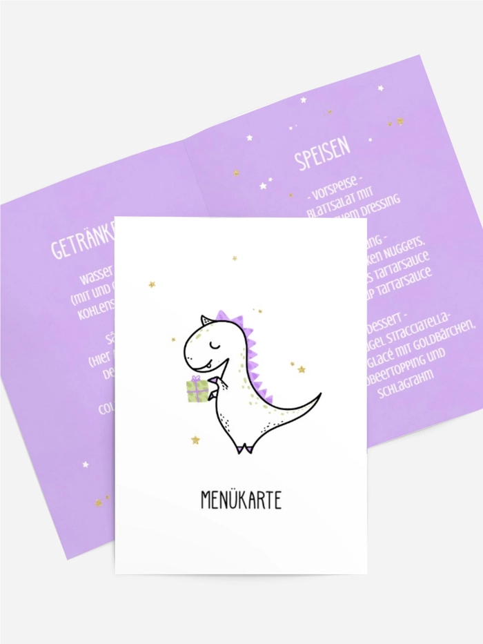 Menükarte Geburtstag T-Rex
