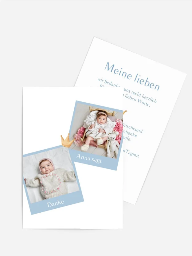 Dankeskarte Taufe Polaroid-Foto Dankeskarte Taufe Polaroid-Foto