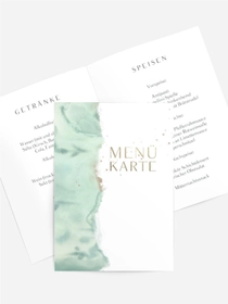 Menükarte Taufe Aquarell Natur
