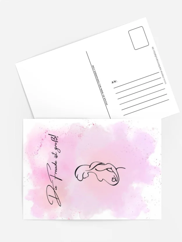 Glückwunschkarte „Die Freude ist groß“ – Zur Geburt in rosa