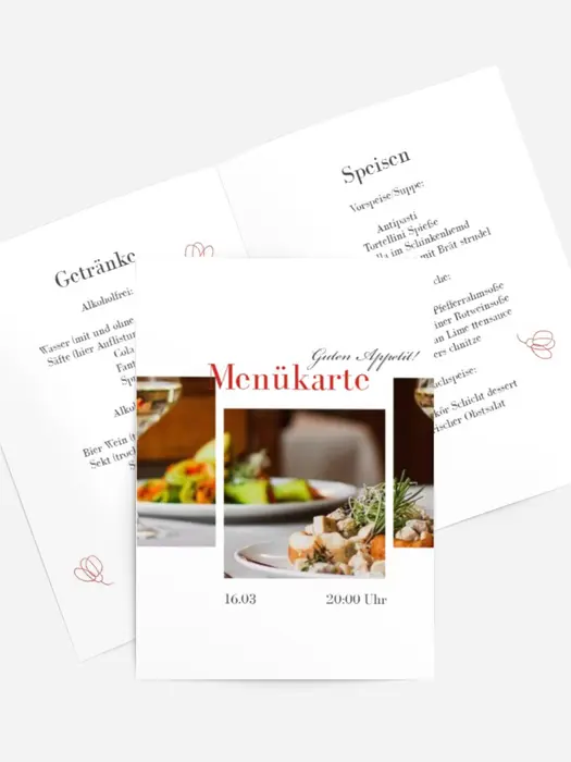 Menükarte Geburtstag  Glückliche Erinnerungen