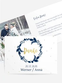 Dankeskarte Hochzeit "Kranz"