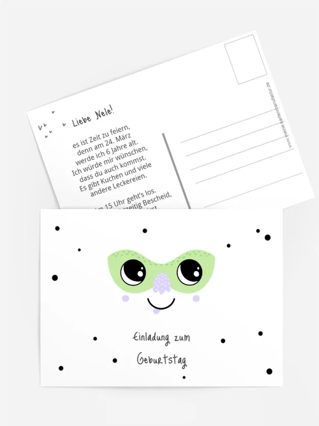Geburtstagseinladung Maske